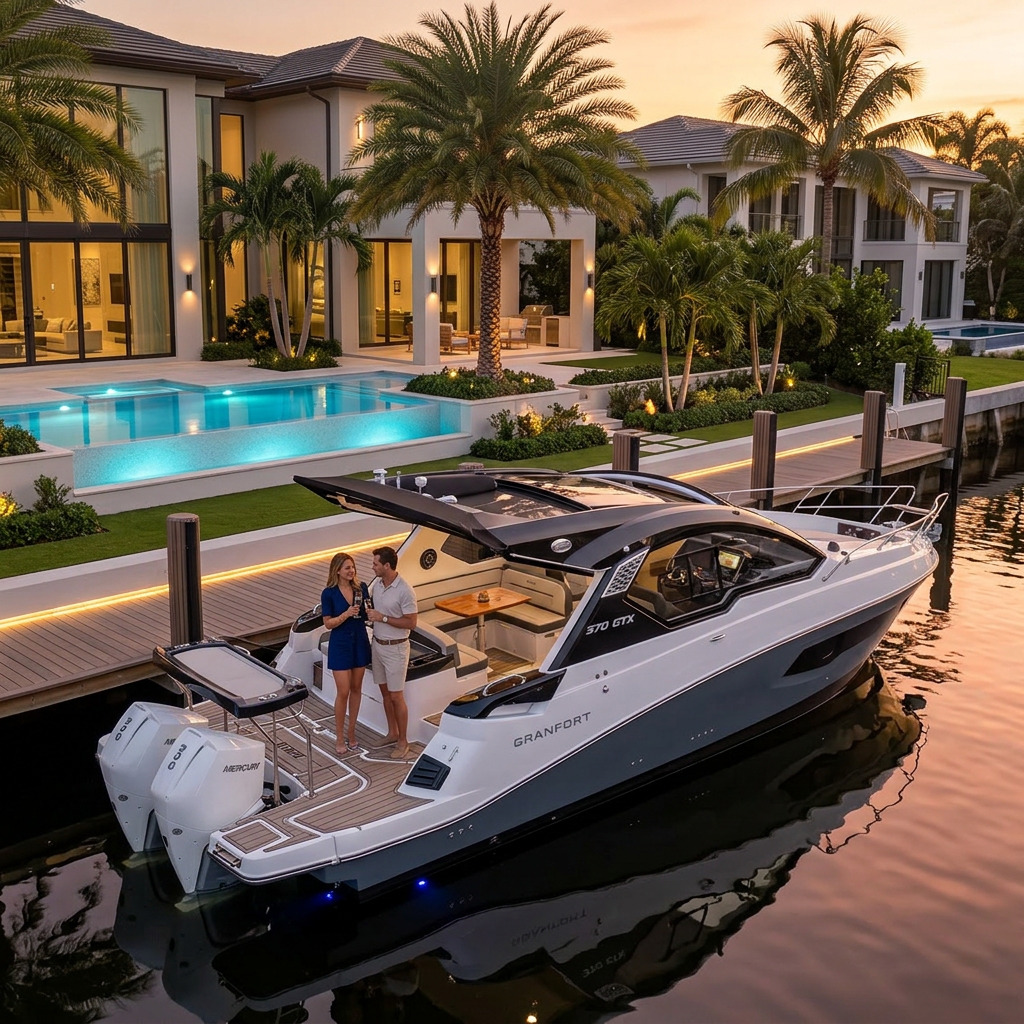 Granfort 370 GTX on the water